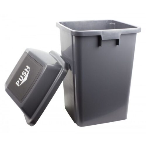 Johnny Vac Trash cans with hinged lids.